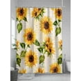 thumbnail image 5 of Retro Sunflower Long Shower Curtain Set, Waterproof Shower Curtains for Bathroom, Watercolor Letter Flowers Washable Fabric Cloth Bath Curtain for Bathtub Decoration with Hooks 72x84 Inches, 5 of 6