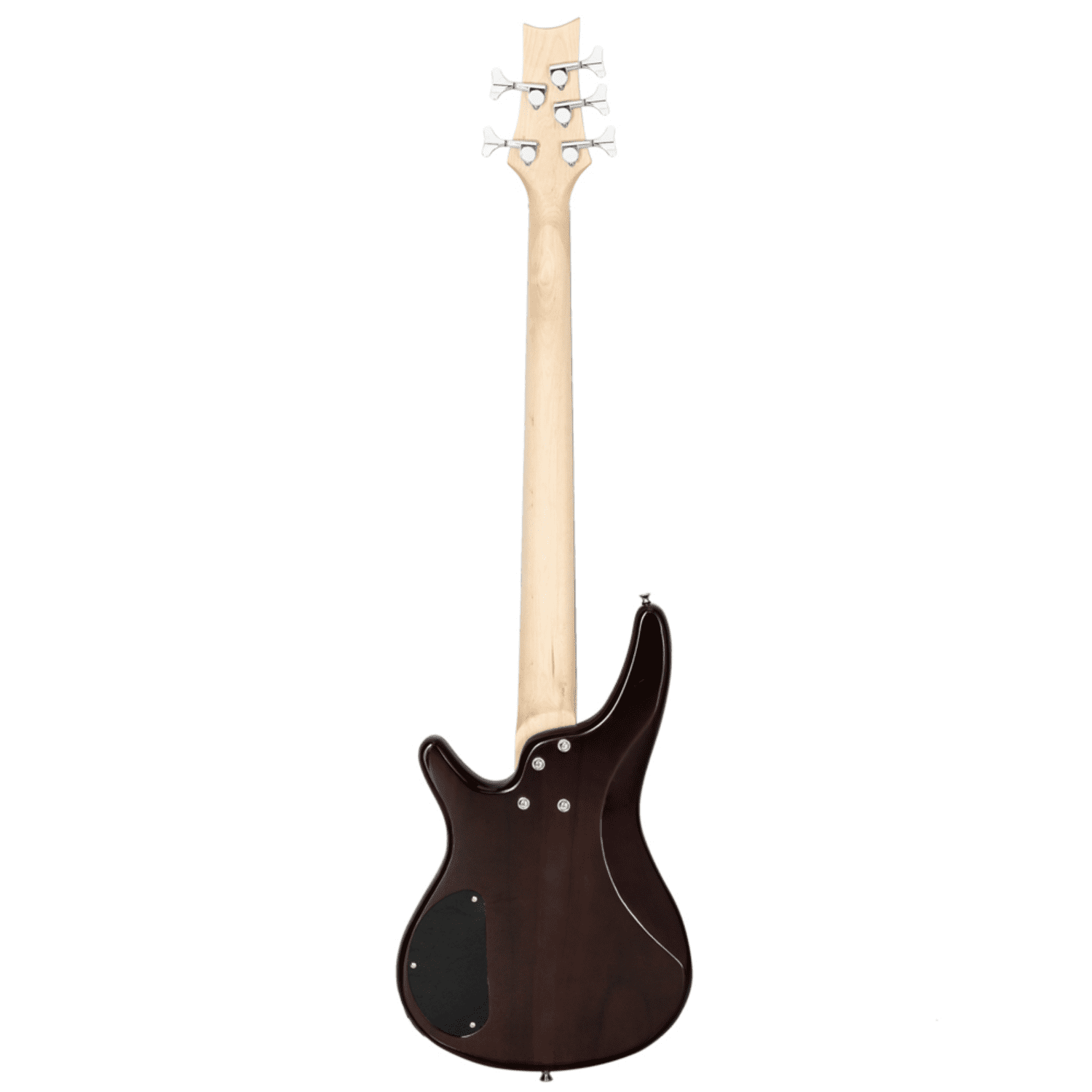 Hassch 5 String Electric Bass Guitar Full Size with Bag, Strap, Pick, Connector and Wrench Tool for Beginners, Earth Brown
