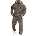 thumbnail image 2 of AVYERVO Mens Sweatsuits 2 Piece Set Gym Mens Track Suits 2 Piece Set Casual Sweatshirt and Sweatpants Set Fall Sweatpants Set with Pockets, Light Brown L, 2 of 4