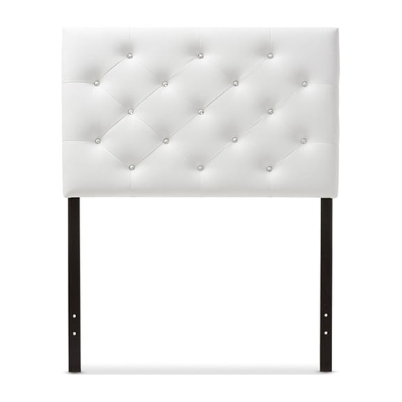 Baxton Studio Viviana Modern and Contemporary Upholstered Button-Tufted Twin Size Headboard, Multiple Finishes