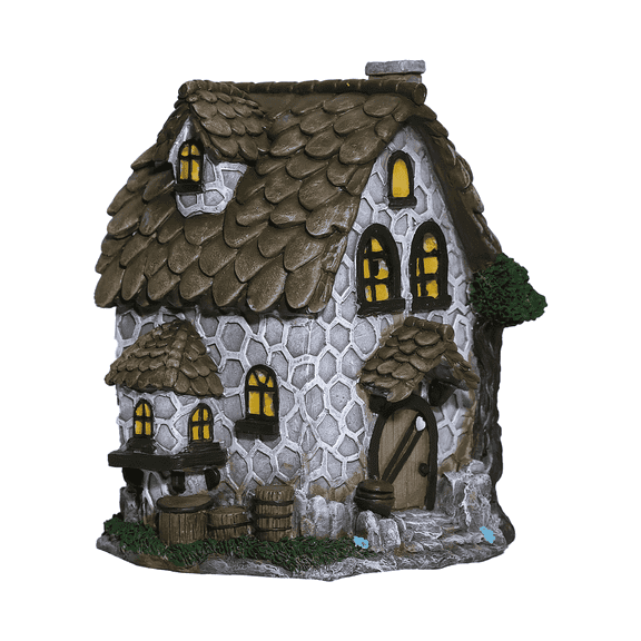 Zayton Hanging Bird House, Fairy Cottage Style Weatherproof Resin Wild Bird Nest for Outdoor Garden Decor