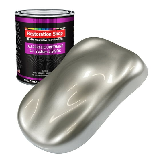 Restoration Shop Pewter Silver Metallic Acrylic Urethane Auto Paint - Gallon Paint Color Only, Single Stage High Gloss