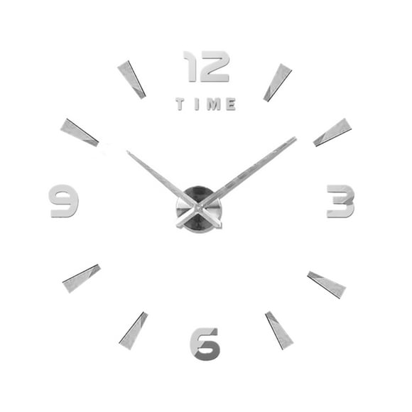 Zootealy DIY Wall Clock Frameless 3D Mirror Wall Clock Large Mute Wall Stickers for Living Room Home Decorations