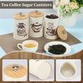 thumbnail image 4 of Fkszll 3Pcs Food Storage Canister Set, Airtight Vintage Coffee Sugar Canisters Set, Coffee Sugar Tea Storage Container Jar with Wooden Lid for Kitchen, 25 oz, 4 of 9