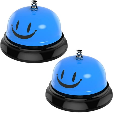 Call Bell, Service Bell Dinner Desk Bell for The Porter Kitchen Restaurant Bar Hotel Schools (2 Pack, Blue)