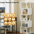 thumbnail image 4 of White Geometric Bookshelf 6 Tier S-Shaped Bookcase, Tall Modern Display Storage Shelf, Metal and Wood Decorative Freestanding Room Divider Shelves for Bedroom, Living Room, Office, 4 of 8