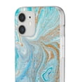 thumbnail image 2 of Turquoise Marble Gold Glitter Samsung Galaxy & iPhone 14 Flexi Case-iPhone, 2 of 2