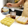 thumbnail image 2 of Ice Cube Mold with Lid, Silicone Rose Ice Cube Tray for Freezer, Easy Release Ice Trays Maker, Make 9 Ice Ball Maker Mold Flower Ice Tray Mold for ,Yellow, 2 of 8