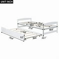 thumbnail image 4 of Twin Size Platform Bed with Trundle, Wooden Twin Bed,&nbsp;Platform Bed Frame, Twin Size Platform Bed with Twin Size Trundle, White, 4 of 6