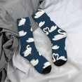 thumbnail image 5 of Vsdgher White Swam Crew Socks for Men & Women, Breathable Casual Athletic Ankle Socks, 5 of 6