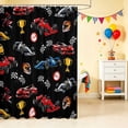 thumbnail image 2 of Erosebridal Race Car Shower Curtain 72Wx78L, Trophy Bath Curtain, Dark Red, 2 of 5
