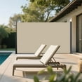 thumbnail image 3 of Outdoor Privacy Screen Aluminum Patio Retractable Side Awning Waterproof Sunshade Privacy Screen for Pool/Garden/Outdoor Shower Beige, 118.1" x 70.9", 3 of 7