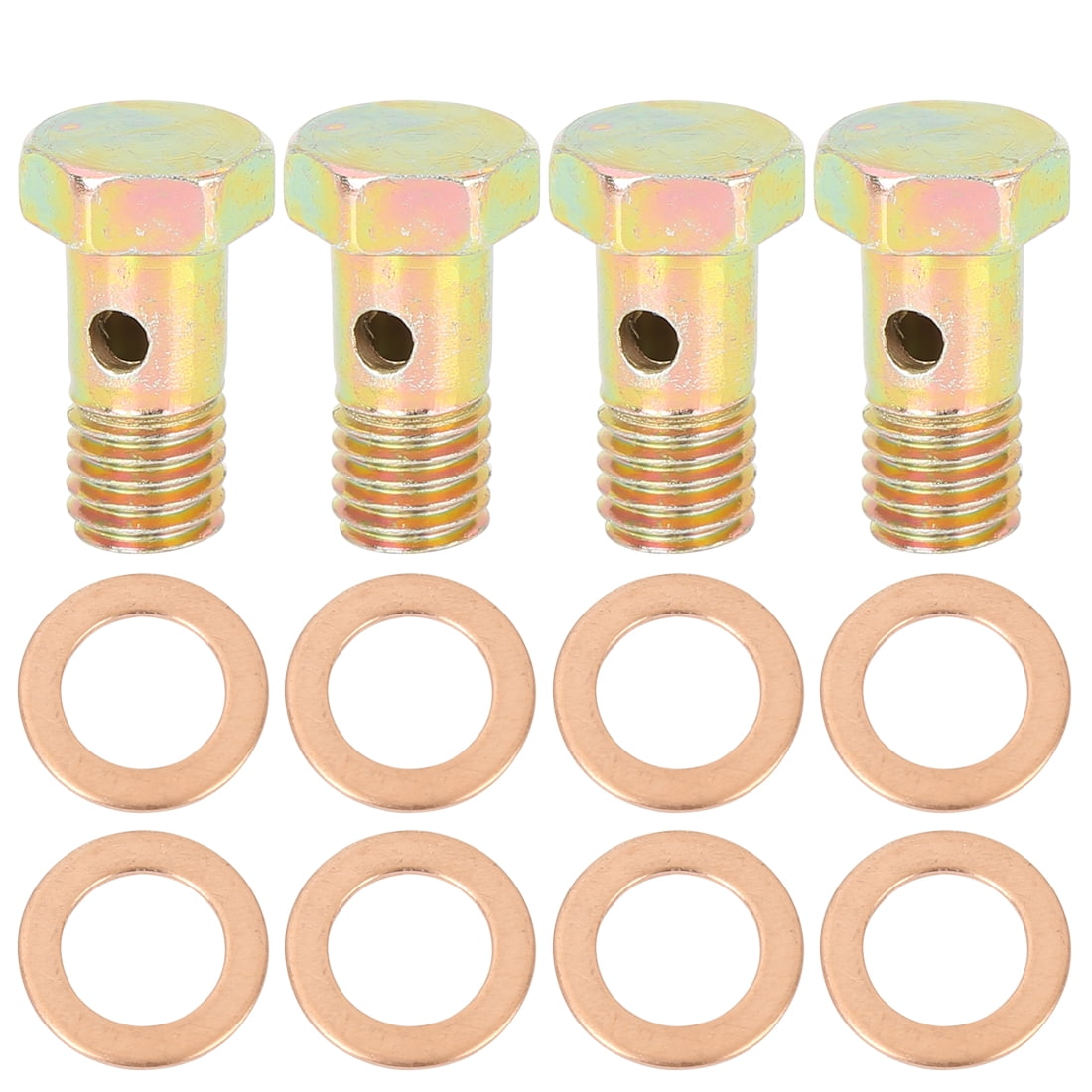2 Set M10x1.0 Metrico Filettatura Doppio Banjo Bullone Freno Raccordo - 7