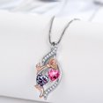 thumbnail image 4 of Taioiat Double Birthstone Necklaces for Women 18K Gold Plated Birthstone Rose Flower Jewelry Anniversary Valentines Day Mother's Day Birthday Gifts for Her Wife Girlfriend Mom, 4 of 7