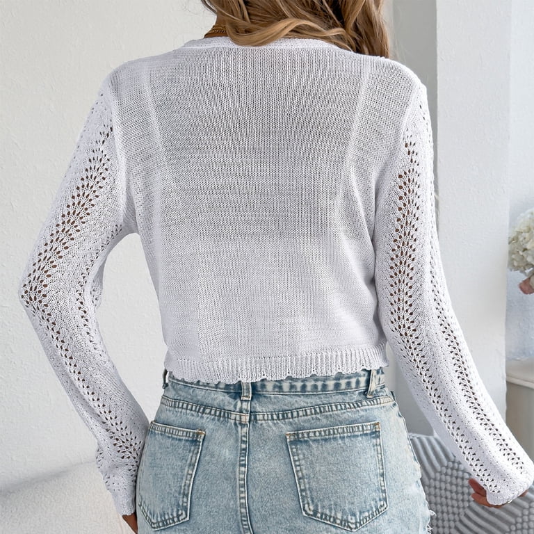 Lace Cardigan for Women Women's Crochet Tie Front Cardigan Long