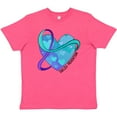 thumbnail image 3 of Inktastic Suicide Prevention Awareness Purple and Teal Heart Ribbon Youth T-Shirt, 3 of 5