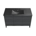 thumbnail image 5 of Cascade 48 in. Black Oak Bathroom Vanity With Black, 3-Hole Ceramic Sink Top, 5 of 8