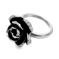 thumbnail image 6 of Yoursfs Black Rose Flower CZ Statement Ring For Women Dainty Crystal Camellia Rings Party Prom Costume Jewelry Valentines Gifts (Size 8), 6 of 6