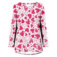 thumbnail image 5 of Qertyioot Cadeau de Saint-Valentin pour Femmes, Manches Longues Décontractées Col Rond Tunique, 5 of 5