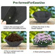 3PCS 12/14/16 Inch Round Hanging Basket Liners Fabric Hanging Plant Liners Non-Woven Planter Liners Black Felt Liners Replacement Inserts for Hanging Baskets Outdoor Plants - Avoid Bird Nesting