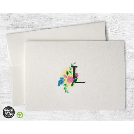 - Floral Monogram (Letter L) - Stationery Cards