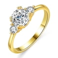 thumbnail image 1 of Anillo de plata S925 con diamante Mosan redondo de 1 quilate y 6,5 mm para mujer, baño Seiko, moissanita de 14 quilates, 1 of 5