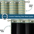 thumbnail image 3 of Vargottam Room Darkening Curtains - Geometric Pattern, Set of 2 Panels, 42" x 90" - Grommet-Top Blackout Window/Door Drapes for Bedroom, Nursery & Living Room - Blue, 3 of 9
