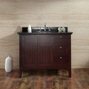 OVE Decors Gavin 42 in. Tobacco Single Sink Bathroom Vanity with Black Granite Top
