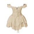 thumbnail image 5 of NordicNest Women's Off Shoulder Corset Dress Ruffle Hem Lace Up Mini Dress Gothic Outfits for Halloween, 5 of 7