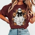 thumbnail image 2 of Taqqpue Women Halloween Shirts Casual Printed Short Sleeve Crewneck T Shirts Blouse Tops Loose Fit Plus Size Cotton Pullover Tops for Halloween, 2 of 4
