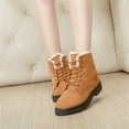 thumbnail image 4 of FRSASU Winter Boots Snow Boots Women's Casual Boots Winter Flat with Cotton Short Boots Women's Cotton Shoes Khaki 9.5-10(42), 4 of 8