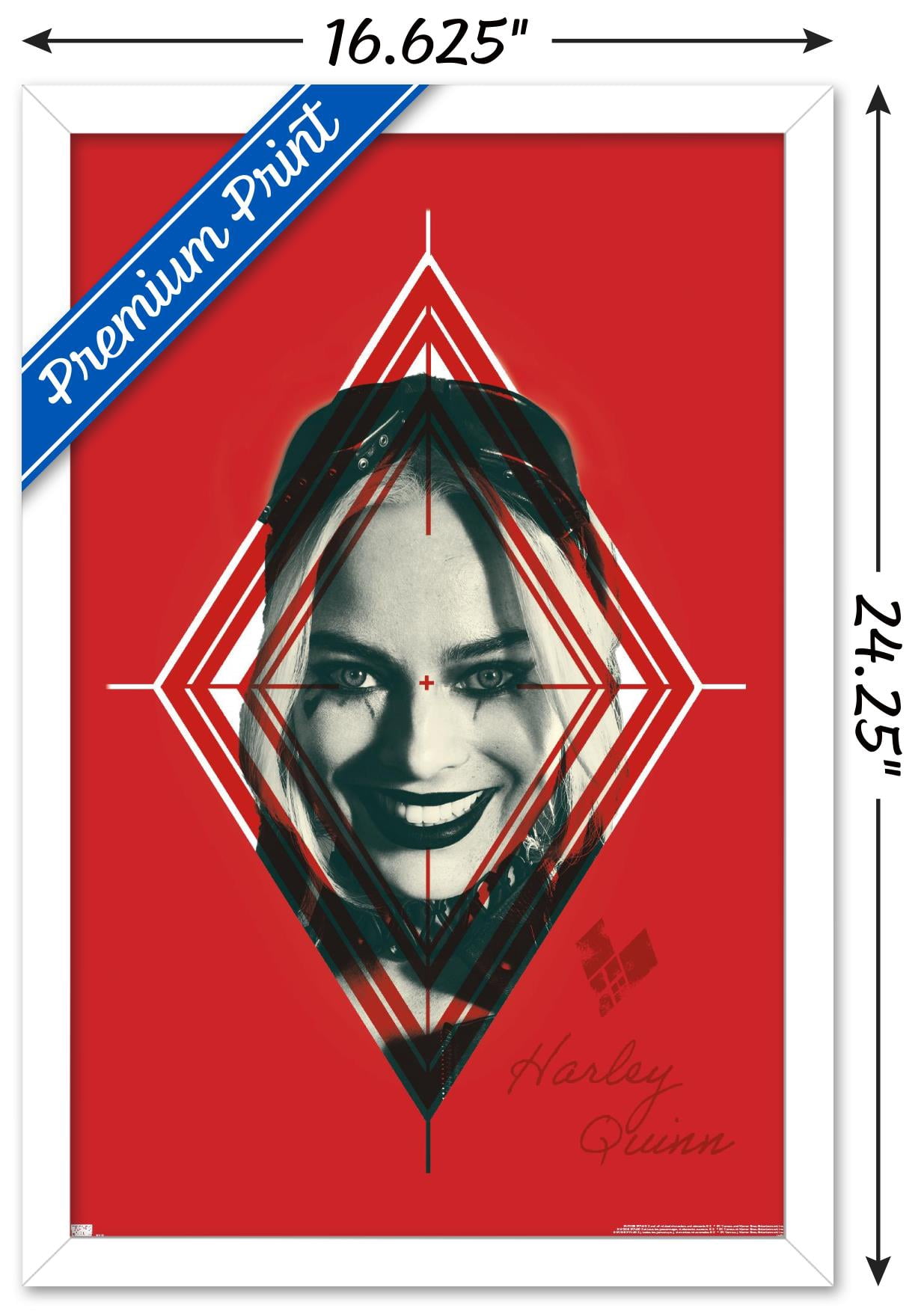 DC Comics Movie The Suicide Squad - Harley Quinn Target Wall Poster, 14.725" x 22.375", Framed