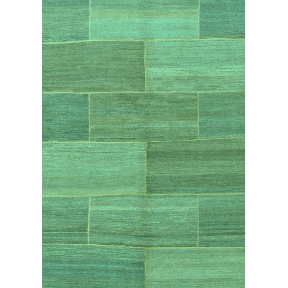 Ahgly Company Indoor Rectangle Abstract Turquoise Blue Modern Area Rugs, 4' x 6'