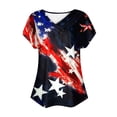thumbnail image 5 of Top de Verano de las Mujeres Árbol Impresión V-Cuello Casual Manga Corta, Tops Cortos para las Mujeres, 5 of 5
