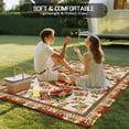 thumbnail image 4 of Burnt Orange Boho Outdoor Rug 6x9 Ft - Reversible Patio Rug Outdoor Camping Rugs, Beige Brown Ethnic Tribe Washable Indoor Outdoor Area Rugs, Non-Slip Outdoor Carpet Runner for Deck/Porch, 4 of 8