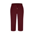 thumbnail image 6 of Maplenight Mens Capris Lounge Pants with Pockets Drawstring Elastic Waist Crop Pajama Pants, 6 of 8