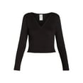 thumbnail image 5 of No Boundaries Brushed Waffle Knit Wrap Sleep Top, Women’s, Sizes XS-XXL, 5 of 5