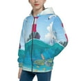 thumbnail image 2 of Pofeuu Lighthouse Sea Port Print Teenage Zipper Hoodie Sweatshirts Hooded Casual Jackets With Pocket For Boys Girls-Medium, 2 of 6
