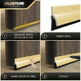 thumbnail image 4 of JELOSTONE 2 Pack – 36'' Door Bottom Sweep with Drip Cap(Gold Anodized) – Fire Rated Weather Stripping Door Seal Draft Stopper with Eco-V Vinyl Insert for Exterior & Interior Doors, JS-NV345, 4 of 5