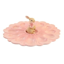 Tabletop Bunny Egg Platter Ceramic Easter Rabbit Flower 2929545