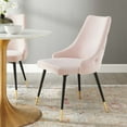 thumbnail image 2 of Tufted Side Dining Chair, Velvet, Pink, Modern Contemporary Urban Design, Kitchen Room Cafe Bistro Restaurant Hospitality, 2 of 8