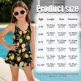 thumbnail image 7 of Xoenoiee Lemon Leaves Print Girls One Piece Swimsuits Sleeveless Swim Dress for Girls Hawaiian Skirted Bathing Suit Summer Swimwear, Size 3-4 Years, 7 of 7