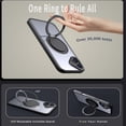 thumbnail image 2 of KOMI Étui Anneau Magnétique pour iPhone 16 Plus, Compatible avec MagSafe avec Support Anneau à 360°, Étui de Protection Antichoc pour iPhone 16 Plus Noir, 2 of 4