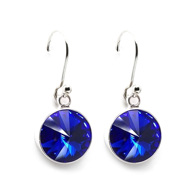 Aretes Zvezda Rivoli color Majestic Blue plata .925, G Zvezda ZAR-RIV14-MB-G