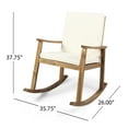 thumbnail image 5 of Outdoor Acacia Wood Rocking Chair with Cushion, Teak,Cream, 5 of 11