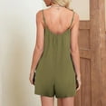 thumbnail image 6 of qolati Jumpsuits for Women Summer Dressy Casual Wide Leg Short Rompers Loose Spaghetti Strap Beach Overall 2024 Trendy Outfits with Pockets, 6 of 8