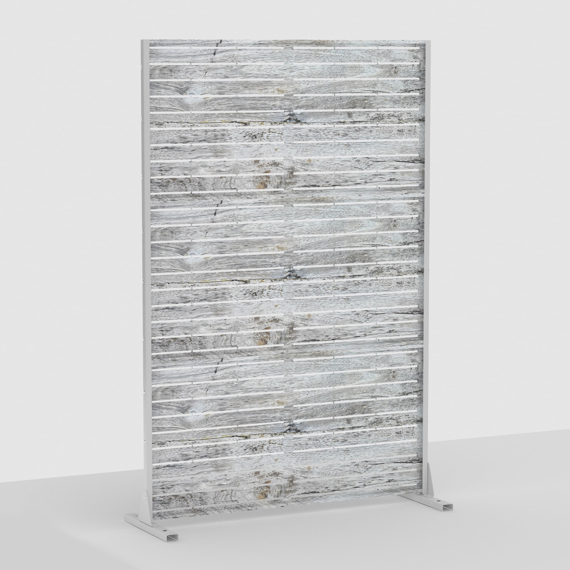 MAYEERTY 72" × 47" Outdoor Privacy Screen, Metal Decorative Screen, White
