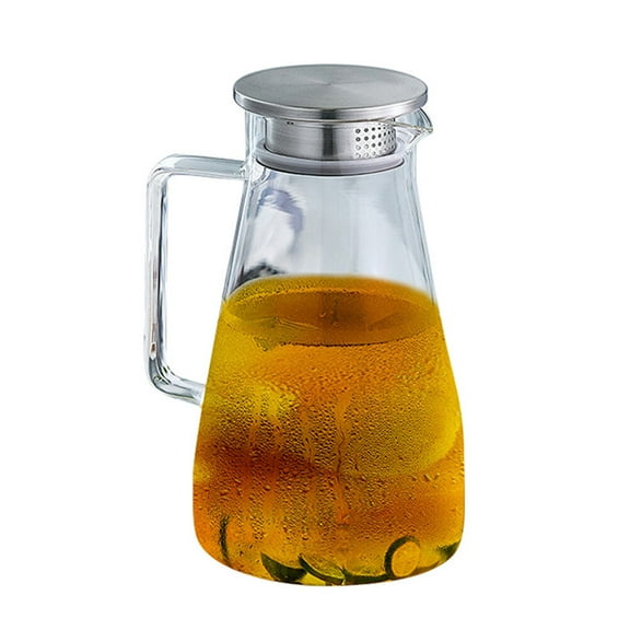NIAIZEK Clear Glass Beverage Jug with Lid for Kitchen Storage, Serving, and Household Use