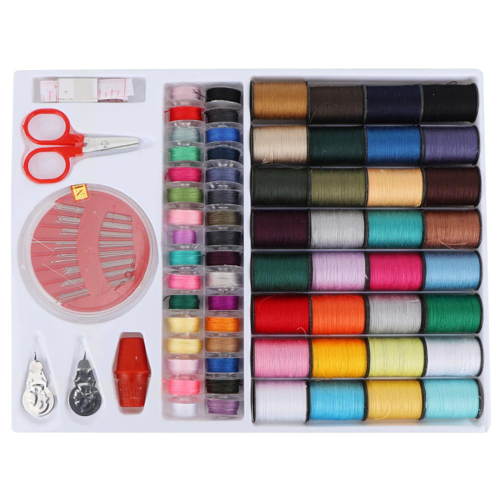 Tebru 64PCS Colorful Hand Machine Sewing Thread Cord Set Clothes String Spool Box FR-197, Sewing Thread Spool, Thread String Spool