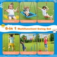 thumbnail image 4 of KALNUR 6 in 1 Swing Sets for Outside,A-Frame Swing Set with Monkey Bars,3 Swing,Climbing Frame,Basketball Hoop, 4 of 9